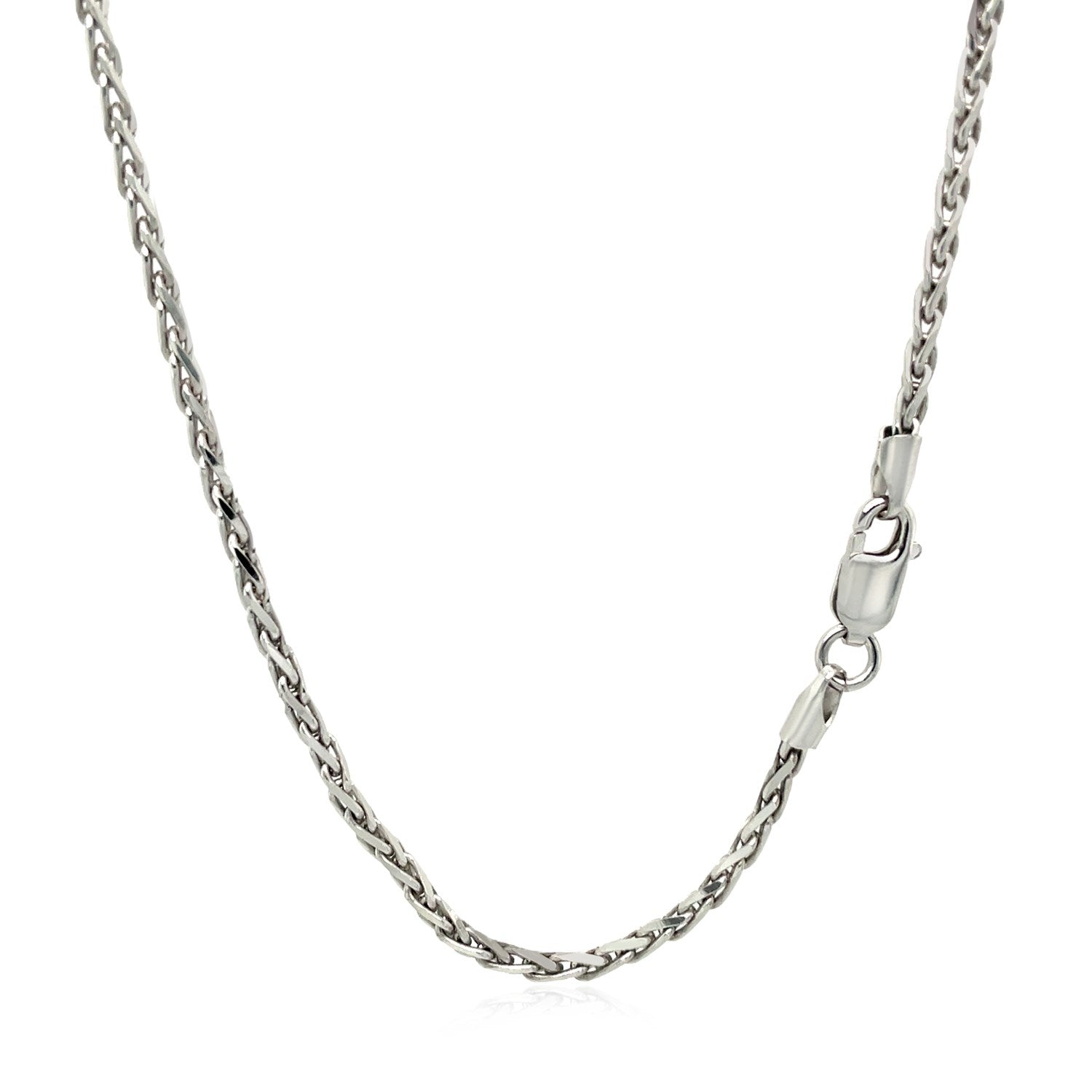 Sterling Silver Rhodium Plated Wheat Chain (2.20 mm) - Peelerie